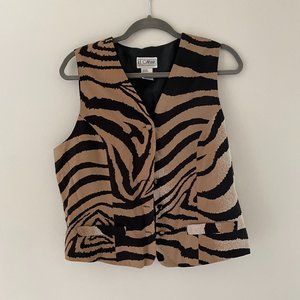 Vintage Le Caviar Animal Print Vest